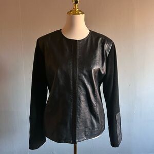 Originaux Par Pablo Genuine Leather and Knit Jacket | Size: M | Black